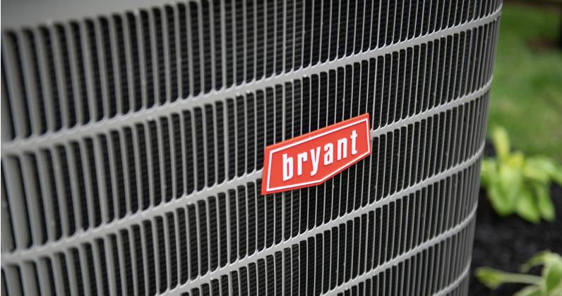 Bryant heat pump outdoor unit installed by J. Hart Plumbing