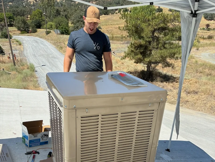 Evaporative cooler installation in Sonora, CA by J. Hart Plumbing & HVAC